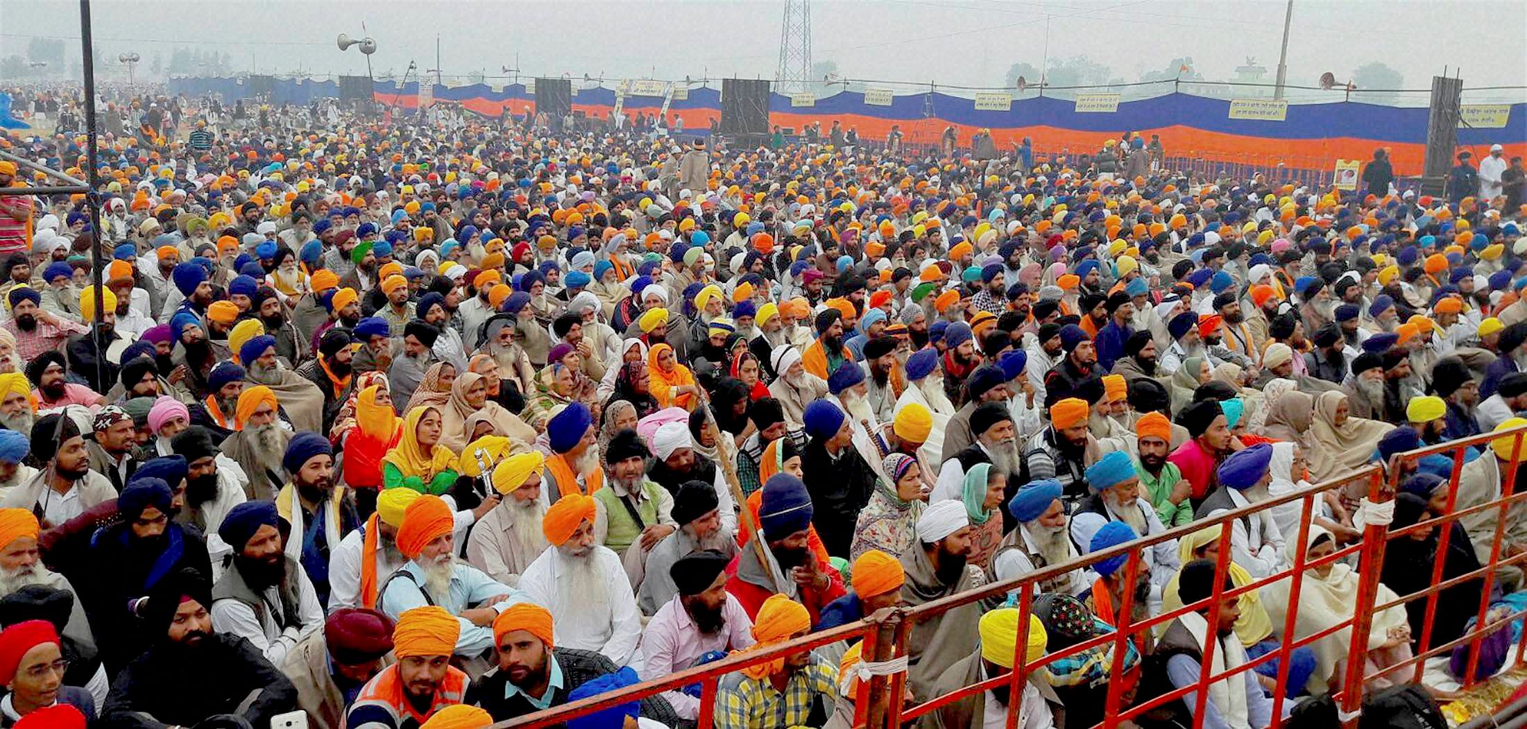 Members of various Sikh Panths which attended the Sarbat Khalsa at Chaba village near Amritsar.