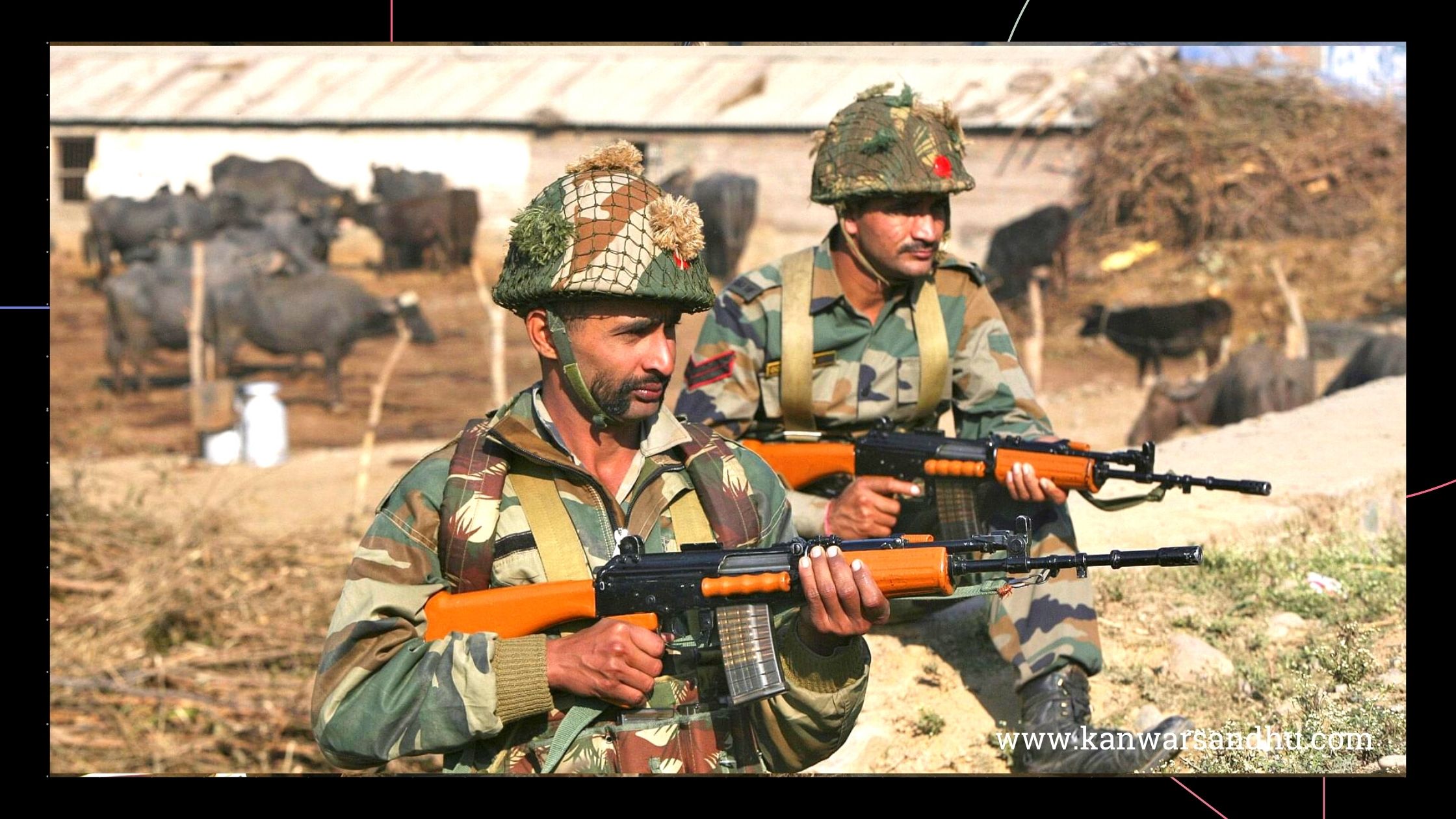 Soldiers stand guard near the Indian Air Force (IAF) base at Pathankot in Punjab, January 3, 2016.